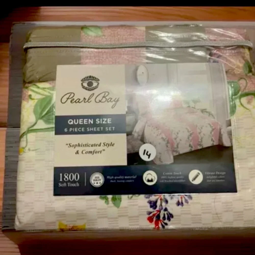 Pearl Bay 1800 Luxury Microfiber 6 Piece Bed Sheet Set Queen Sz 1 Fitted 1Flat 4